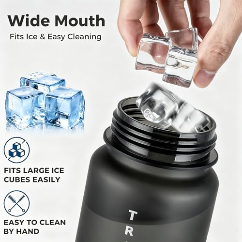 32oz Clear Tritan Water Bottle with Chug Lid - color: Black