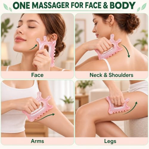 Resin Body Gua Sha Tool, Face Massage, Muscle Scraper Tool - color: Dusty Pink