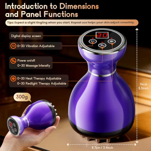 Lymphatic Drainage Massager 4-in-1 Anti-Cellulite Massage Tools - color: Iris Purple