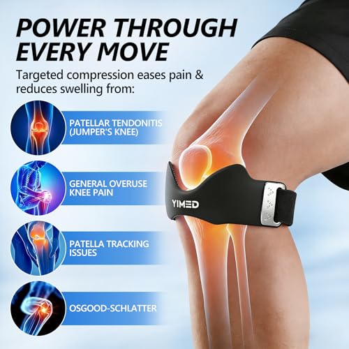 Patellar Tendon Support Strap, Silicone Knee Band for Pain Relief, Black - color: Black 1 Pack
