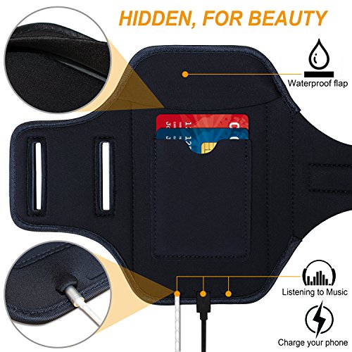 Armband for Galaxy Note 20/10+/9/8,Sweatproof Running Exercise Bag with Fingerprint Touch/Key Holder and Card Slot for Galaxy Note 20/10+/9/8(Black)
