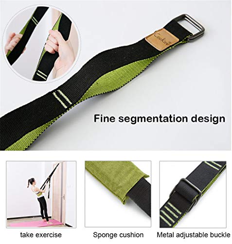Back bend Assist Trainer - Improve Back and Waist Flexibility, Door Flexibility Stretching Strap, Home equipment for Ballet, Dance, Yoga, Gymnastics, Cheerleading, Splits - color: green