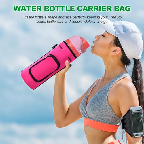 Carrier Bag for Owala FreeSip Insulated Water Bottle 32 oz,Red - color: Rose red, size: 32 Ounces