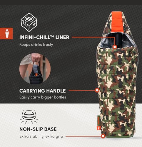 Puffin Caddy Wine Bag Insulated Wine Bottle Cooler, 750 ml - Black & Pewter - color: Black/Pewter