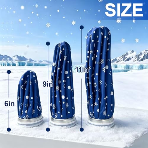 Reusable Ice Pack for Injuries, Snowflake Design Hot & Cold Therapy Pack, Leak-Proof Cold Bag for First Aid, Sports & Home Use,(6 in + 9 in + 11 in) (Set with Wrap) - size: 6 in + 9in+ 11 in