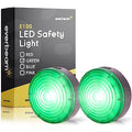 Everbeam E100 LED Safety Lights for Walking at Night - Waterproof Bike LED Light Excellent for Runners, Cycling, Dog Walking, Kayaking-Bright Clip On LED Light, Many Straps for Wearing - 2 Pack, Green