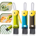 3 in 1 Cup Lid Cleaning Brush, Portable Cup Cleaner Brush, New Water Bottle Lid Cleaner Brush, Multifunctional Cleaning Brush - Home Kitchen Cleaning Tools for Tight Spaces & Bottle Gaps, 3 PCS - color: Green Blue Black-b