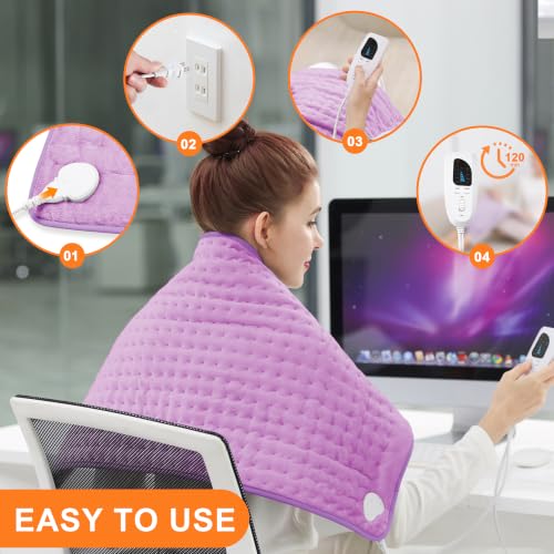Heating Pad,Electric Heating Pad,Heating Pad for Back (Lavender, 33"x17") - color: Lavender, size: 33x17 Inch