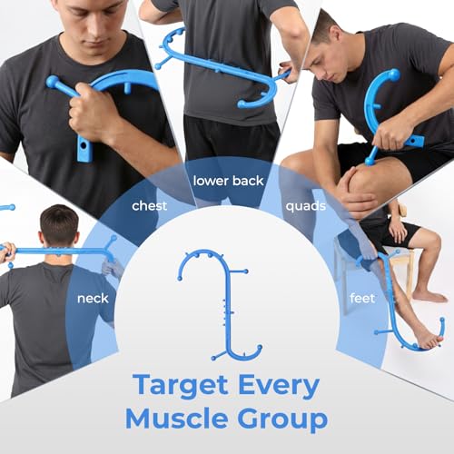 Detachable Trigger Point Massage Tool for Body Muscle Pain Relief - color: Blue, size: Large