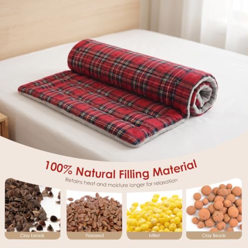 Extra Large Microwave Heating Pad for Back, 24.4 X 14.17 Tartan Red - color: Heat Pad07 -Tartan Red