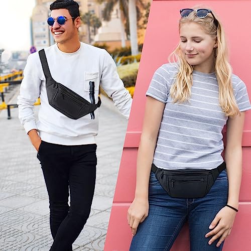 AIKENDO Fanny Pack for Men Women, Crossbody Waist Bag Pack Phone Bag - color: Black