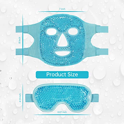 ZNÖCUETÖD Cooling Mask Ice Pack for Face Eye, Hot Cold Compress for Face - color: Blue-#2