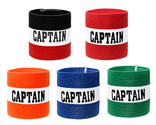 ONLYKXY Captain Armbands 9x30CM/3.54x11.81inch Adjustable Leader Armband for Soccer Basketball Volleyball School Team Competition Coach Players Wrist Arm Bands - color: Blue+White