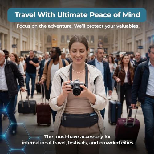 The Belt of Orion Money Belt, Anti-Theft Travel Waist Pack, Slim 9x4in - size: Travel 9"x4"