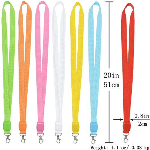 LED Light Up Flashing Cruise Lanyards Keychain Key Holder Neck Straps Necklace - color: Orange - (7 Pack With 7 Pack Plastic Badge Holder)