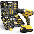 Sundpey 170 Pcs Portable Basic Home Tool Kit Set with 21V Cordless Drill