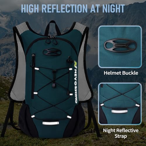 Lightweight Hydration Backpack, Running Backpack with 2L Water Bladder - color: Plaid Dark blue