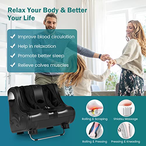 ARLIME Foot & Calf Massager with Heat, Shiatsu Electric Machine - color: Black