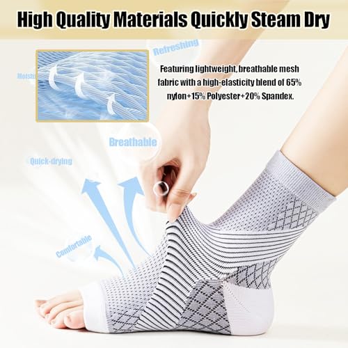 Neuropathy Compression Socks for Women and Men - Upgraded Soothe Pain Relief Ankle Sleeves - size: Medium