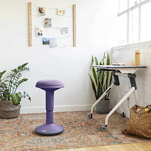 ECR4Kids Sitwell Wobble Stool with Cushion, Adjustable Height, Active Seating, Eggplant - color: Eggplant