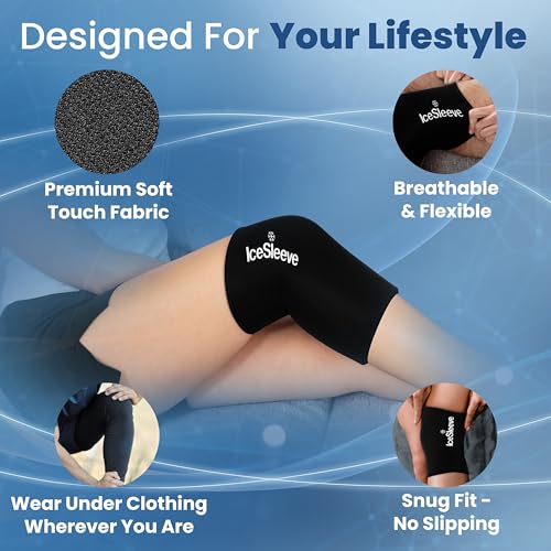 IceSleeve Elbow & Knee Ice Pack Wrap, Cold & Heat Therapy, Black SM, 1 Pack - color: Black, size: Small/Medium
