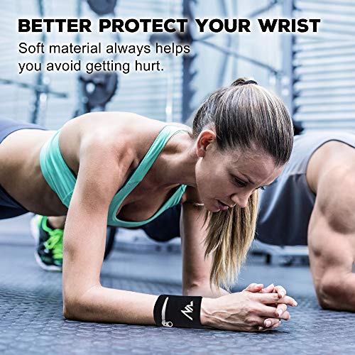 NEWZILL Wrist Wallet Wristband with Zipper for Men & Women, Cotton - color: Black/White, size: Small