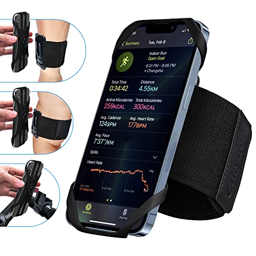 Cikyner 3 in 1 Running Armband, 360° Rotatable & Detachable Sports Armband - color: G4Black