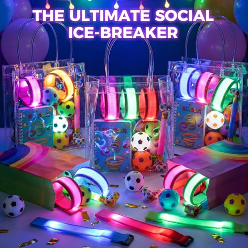 LovesTown 6 PCS Light Up Fidget Bracelets, Glow in the the Dark Party - color: Multicolor