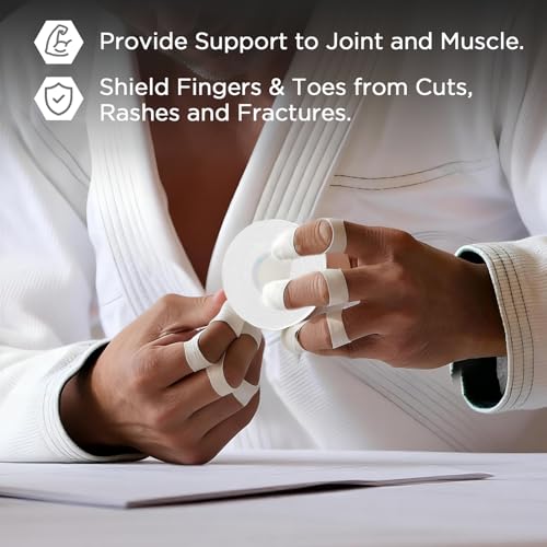 OK TAPE 8 Rolls Athletic Tape, 0.3 Inch Finger Tape, Jiu Jitsu Sports Tape - color: 0.3-black, White, Blue, Red, size: 15 yards