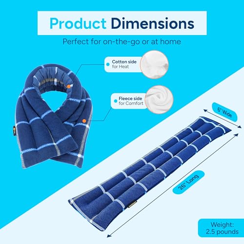 SunnyBay Heating Pad, Neck and Shoulder Wrap, 26x6 inch, Ocean Blue - color: Ocean Blue