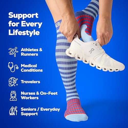 SB SOX 3-Pair Compression Socks (15-20mmHg) - color: 07 – Multi-color, size: S/M
