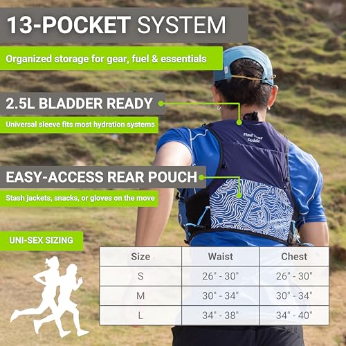FlipBelt Tahoe Hydration Vest | Ultralight Trail Running Vest - color: Black, size: Large