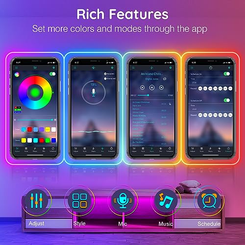 AILBTON 100FT Neon Rope Lights Flexible Led Rope Lights Control with App/Remote,Outdoor RGB Led Neon Lights NonWater Resistant,Music Sync Gaming Led NeonLight Strip，Multiple Modes RopeLights - size: 100FT
