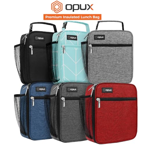 opux Insulated Lunch Box Kids & Adults, Leakproof Soft Cooler Bag, Black - color: Black