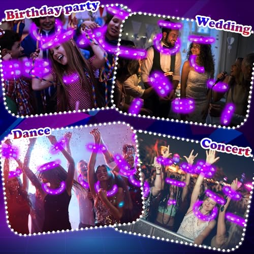 12-24 PCS Purple Glow Sticks Halloween Party Favors Toys for Kids Adults - style: Purple
