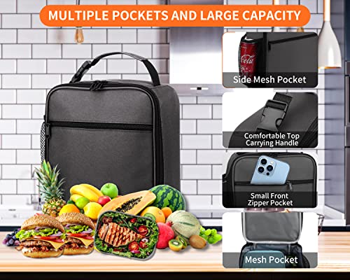 ZM-YOUTOO Lunch Box for Men - Reusable Lunch Bag Men Adult Women- Insulated Small LunchBox (Depth Gray) - color: Depth Gray