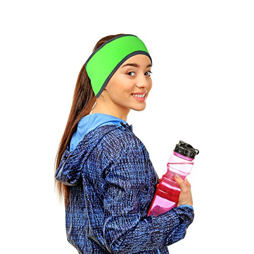 Geyoga 2Pcs Winter Running Ear Warmer Headband for Women Men - color: Fluorescent Green