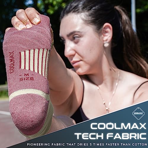 Rahhint Running Ankle socks Coolmax Moisture Wicking & Breathable Cushioned - color: Purple, size: Medium