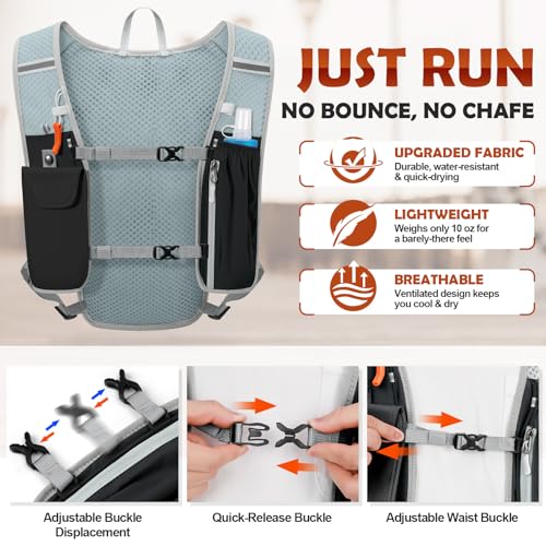 RAINSMORE Running Hydration Vest with 500ml Soft Flask