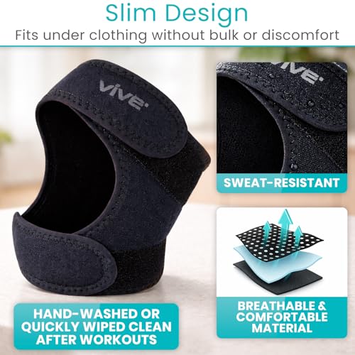 Vive Patellar Dual Strap Knee Support - Knee Stability Brace for Men - size: Small