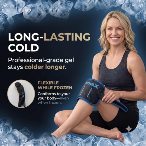 Premium Gel Ice Packs for Injuries Reusable, Flexible Cold Wraps with Straps, Soft Plush & Nylon Sides, Extension Strap, Ice Pack for Knee, Back, Shoulder, Elbow & Calf - Medium - size: Medium - Single Pack