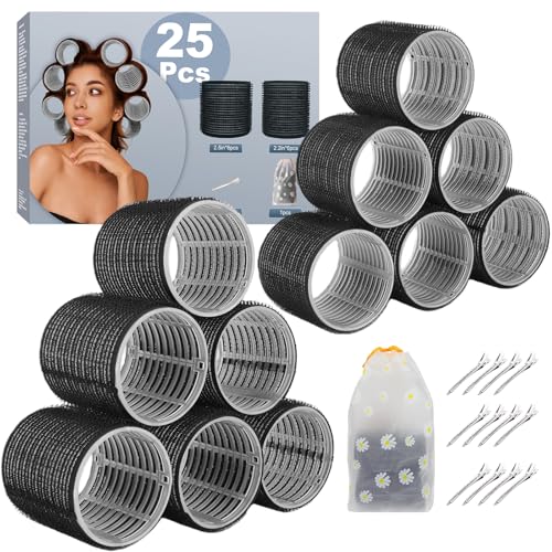 6Pcs 64mm Jumbo Hair Rollers Curlers & 6Pcs 55mm Large Hair Curlers Rollers