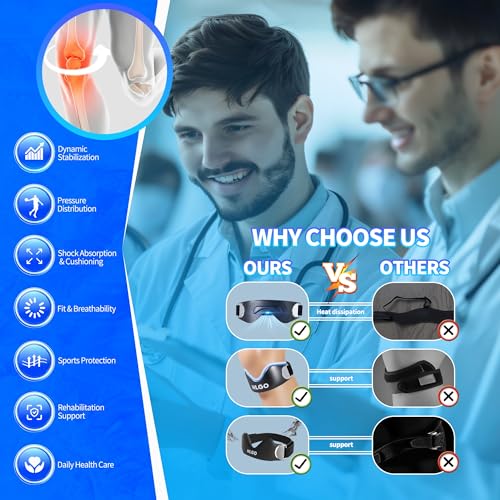 HLGO Silicone Patellar Tendon Support Knee Strap, Adjustable Patella Support Strap with Compression Cushion, Anti-Slip Knee Strap for Walking, Gym, Tennis & Daily Activities