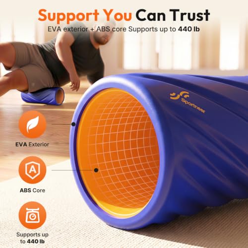 Sportneer 4 in 1 Pilates Foam Roller Muscle Relax Kit - color: Blue