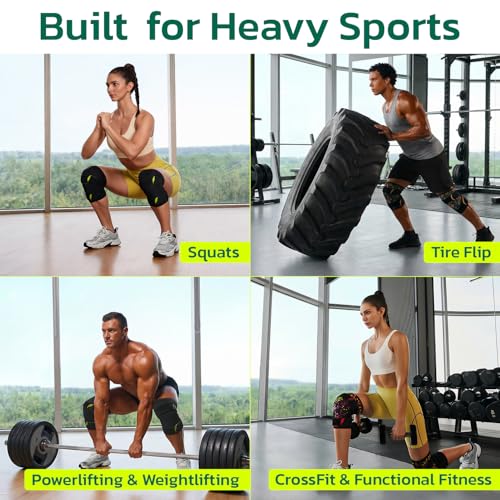 AOFIT Knee Compression Sleeve for Men Women 7mm, Fitness 2XL(1 Pair)