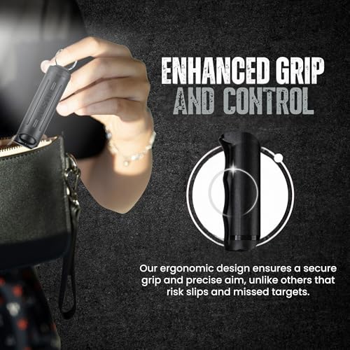 Police Magnum Keychain Pepper Spray Flip Top Safety 2 Pack 1/2oz - Maximum Heat Strength OC with Dye - Tactical Small Compact Case Holder - for Women & Men's Self Defense - Made in The USA - color: BLACK