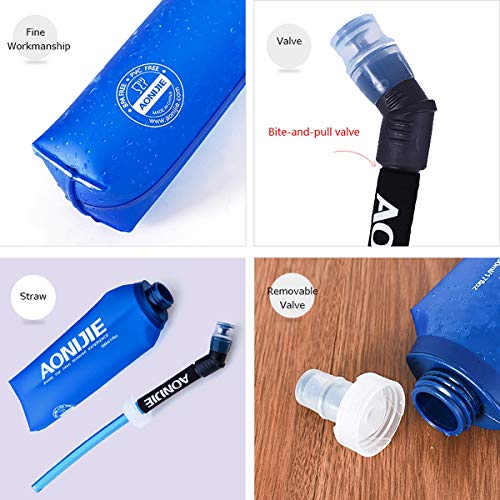 AONIJIE TPU Soft Folding Water Bottles Collapsible Flask for Hydration Pack for Running Hiking Cycling Climbing Pack of 2 (250ml -Pack of 2) - color: 250ml -Pack of 2