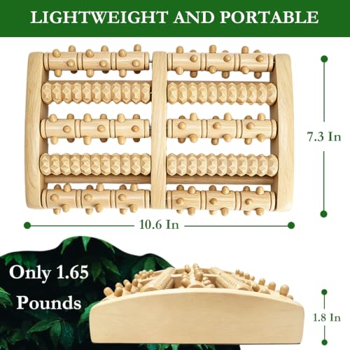 Dual Foot Massager Roller, Wooden Foot Massager, Gifts for Women and Men