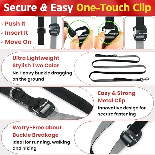 Hands Free Dog Leash, Ultra-Light Crossbody for Walking, Black Gray - color: Black Gray