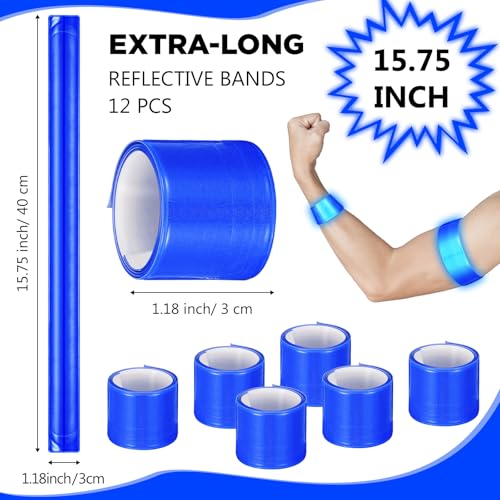 Halloscume Pcs Reflective Arm Snap Band 15.75 in Slap Bracelet - color: Blue
